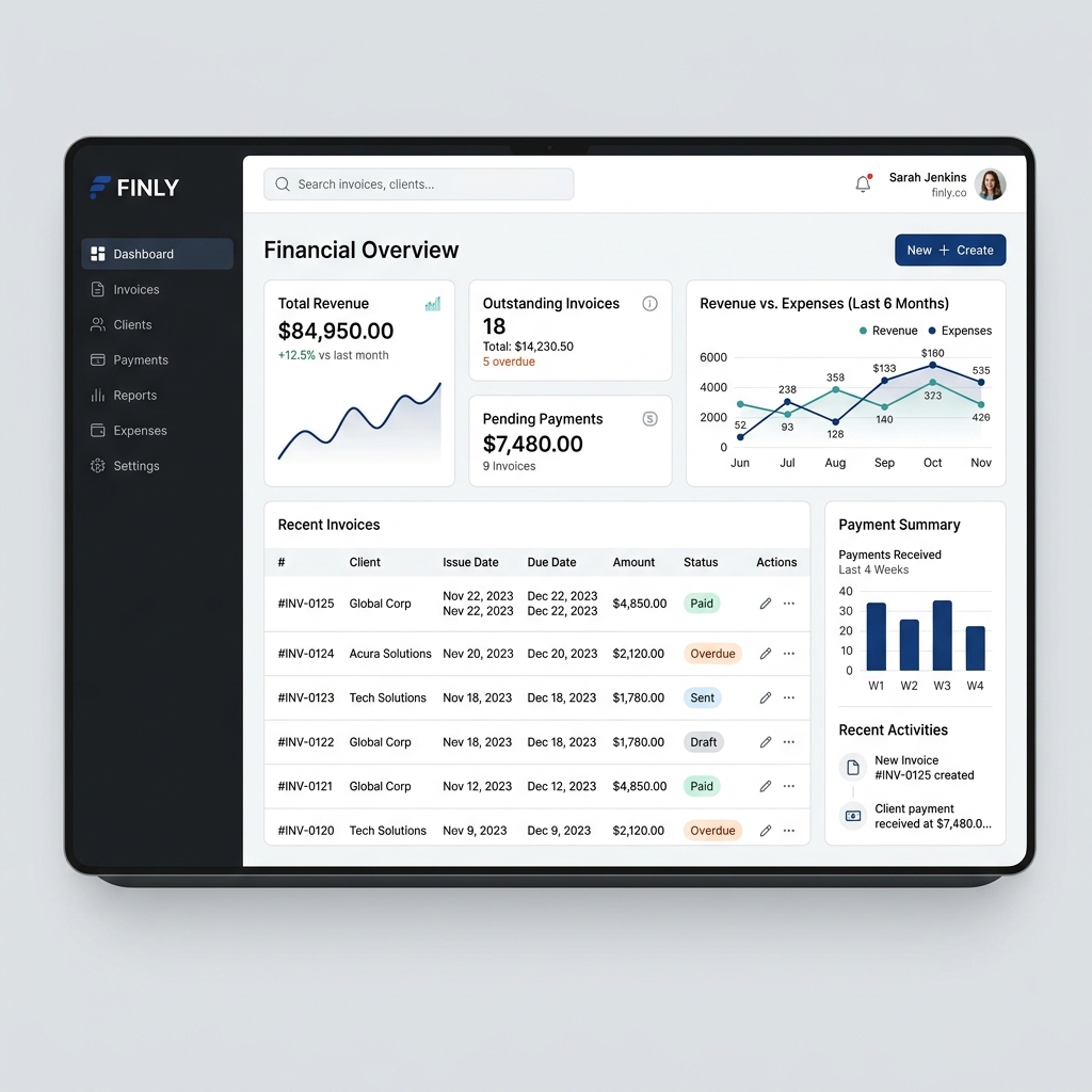 Teldu Bókhald Interface Mockup
